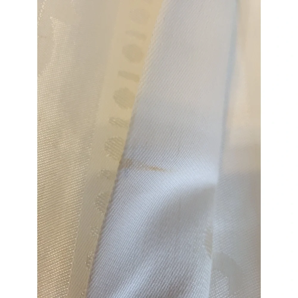 VTG White Damask Metallic Home Dining Tablecloth & Napkins 49.5
